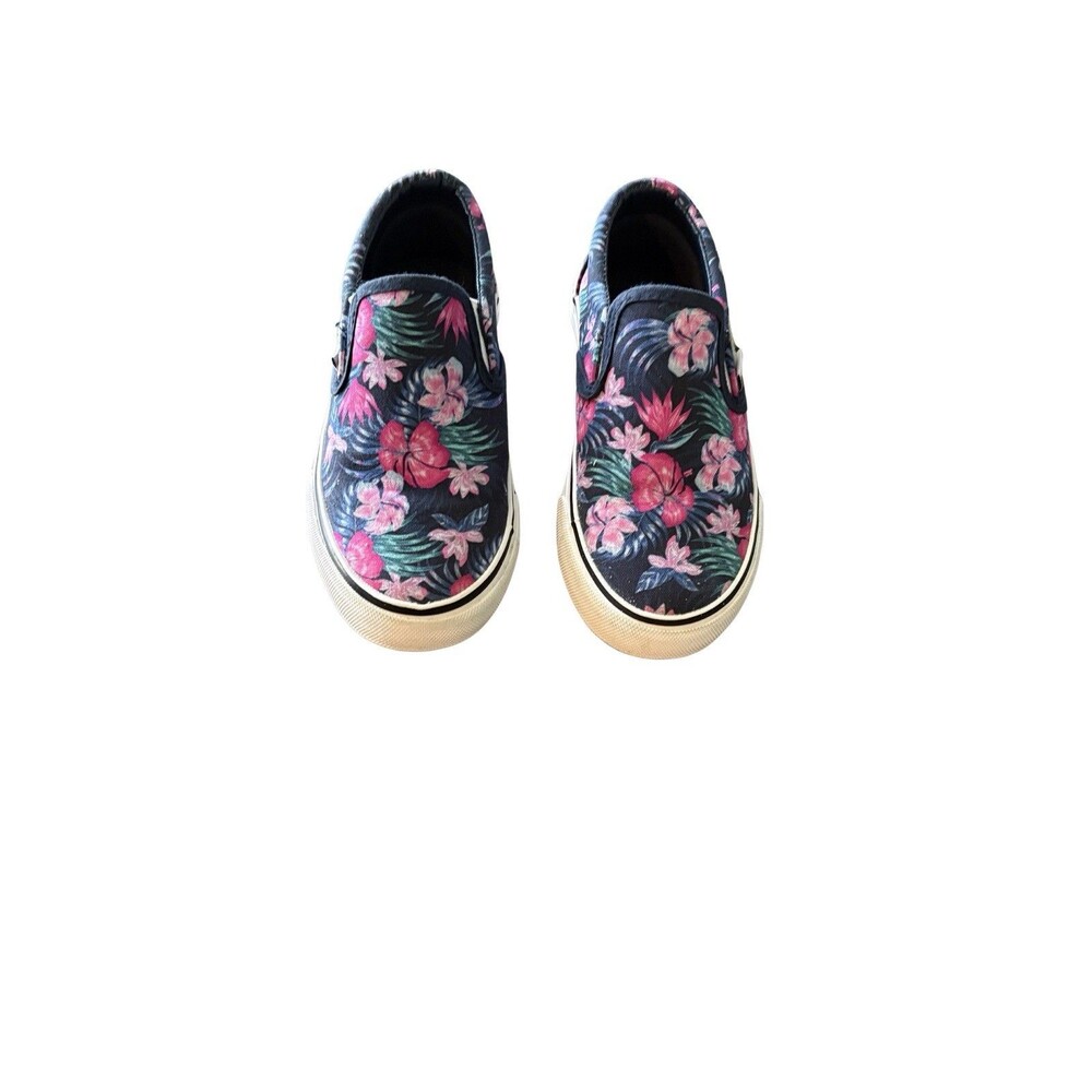 Hurley Youth Girls Tropical Floral Print Slip On Canvas Sneakers Size 1